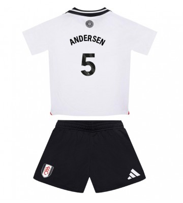 Fulham Joachim Andersen #5 Primera Equipación Niños 2024-25 Manga Corta (+ Pantalones cortos)